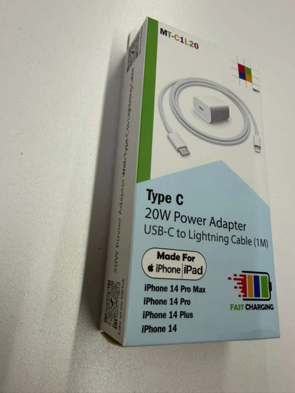 Matrix Traders 20W USB-C Fast Charger Wall Adapter+1M USB-C Cable Fast Charging